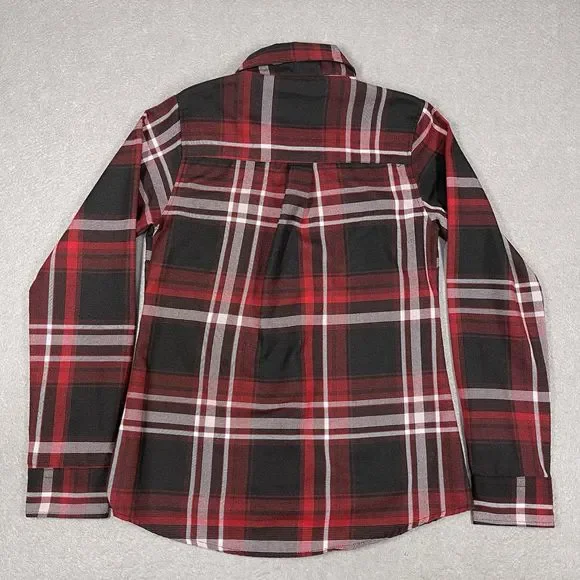Dixxon Flannel Shirt Womens Small Red Black The Matchless Pearl Snap Western - Picture 8 of 12